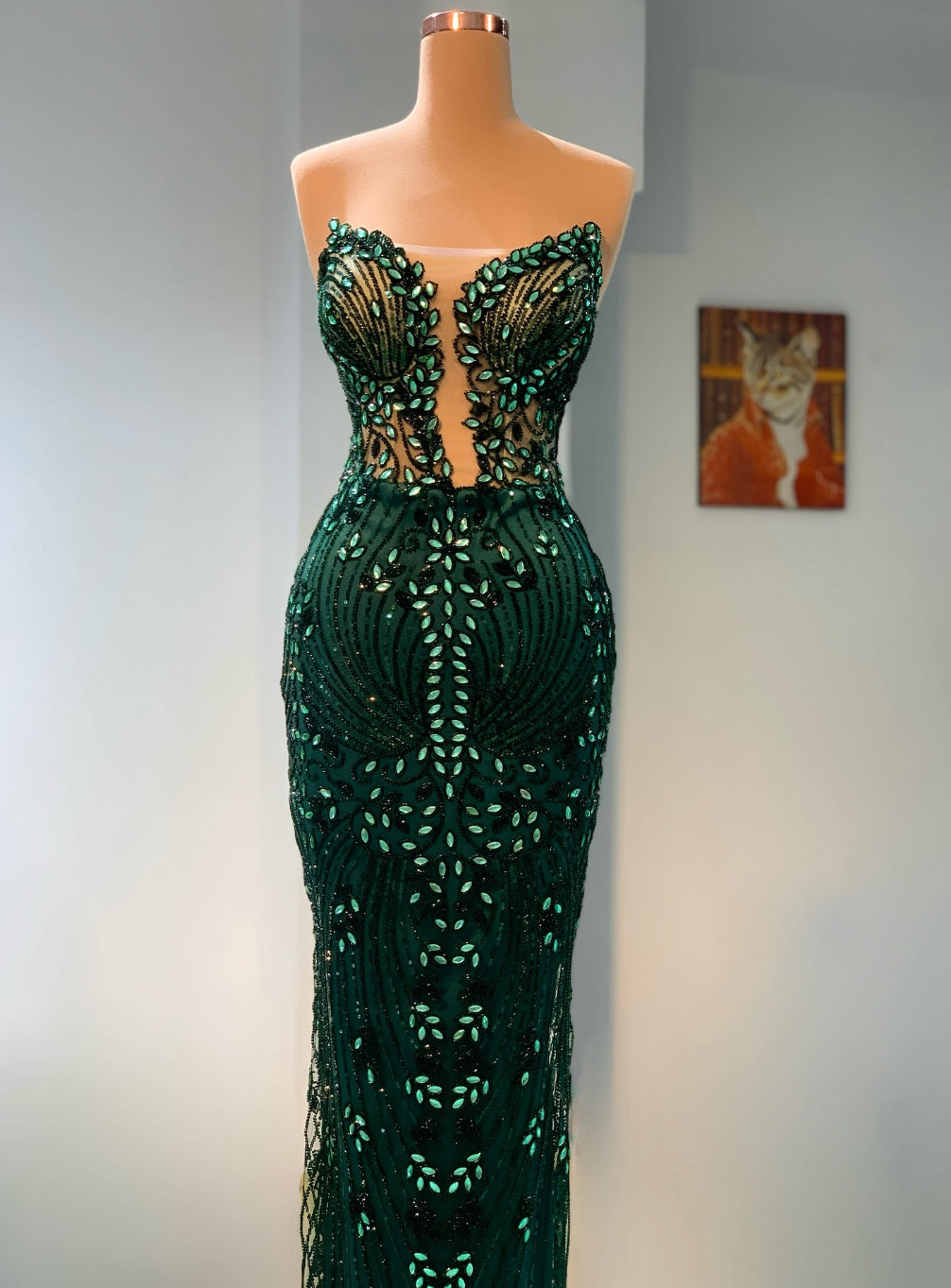 Saphira - Corset Long Dress in Fully Hand Applied Stones