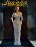 Saphira - Corset Long Dress in Fully Hand Applied Stones