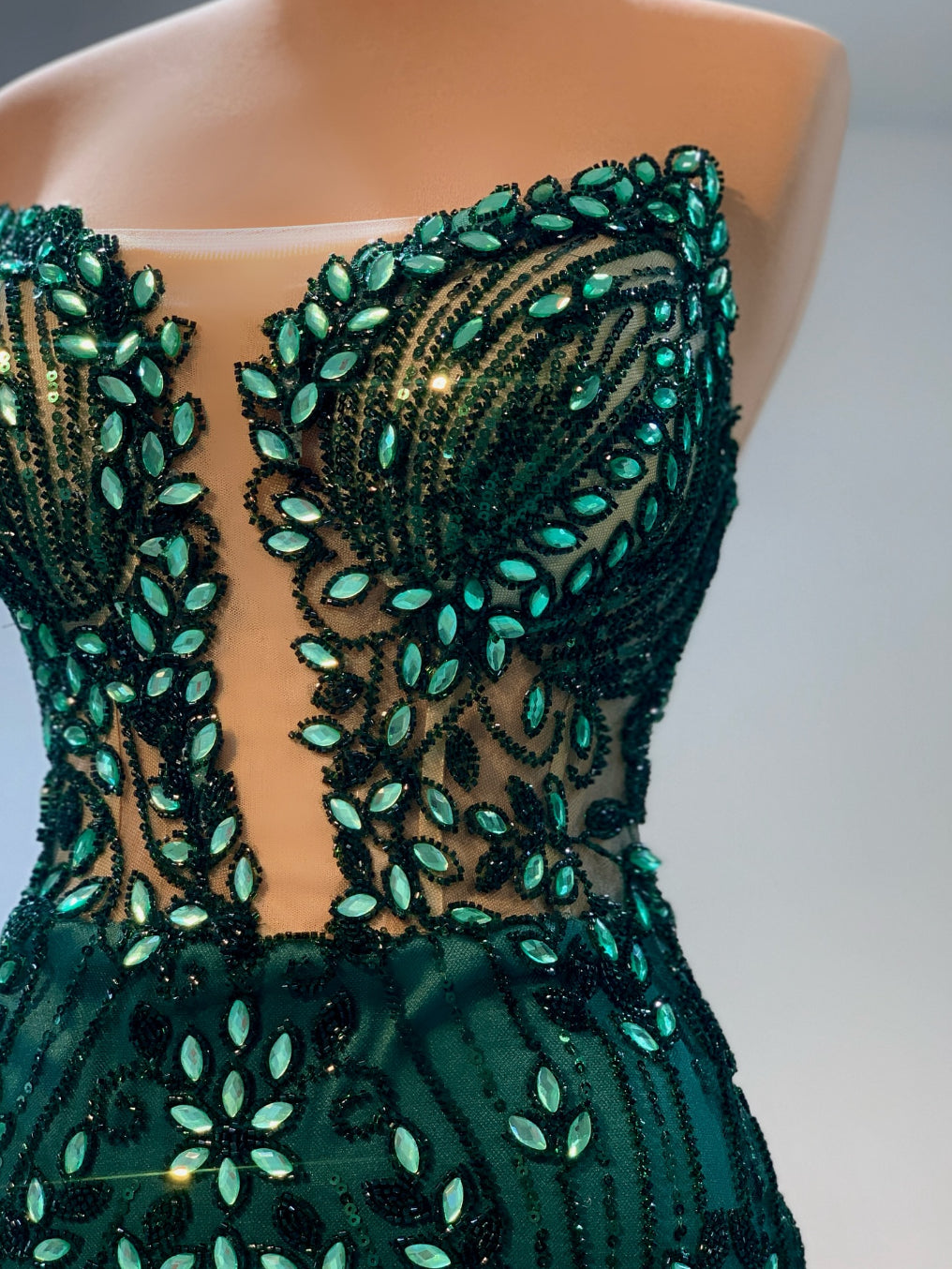 Saphira - Corset Long Dress in Fully Hand Applied Stones